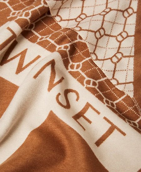 Stola in panno jacquard con logo - Piedi Folli