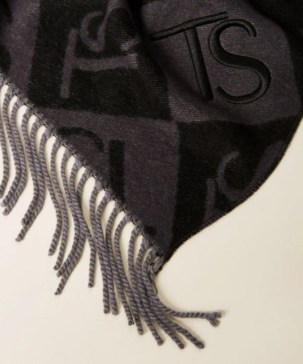 Stola jacquard a rombi con logo - Piedi Folli