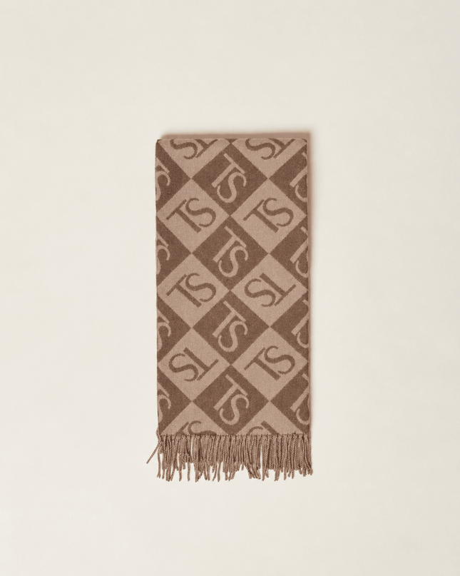 Stola jacquard a rombi con logo - Piedi Folli