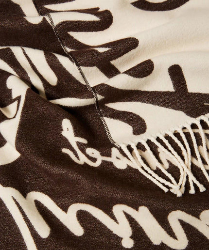 Stola jacquard con logo lettering - Piedi Folli