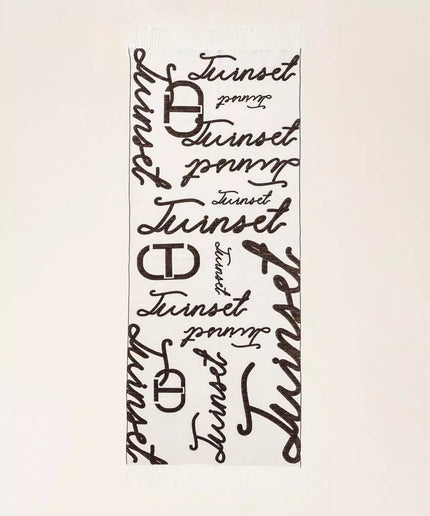 Stola jacquard con logo lettering - Piedi Folli