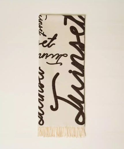 Stola jacquard con logo lettering - Piedi Folli