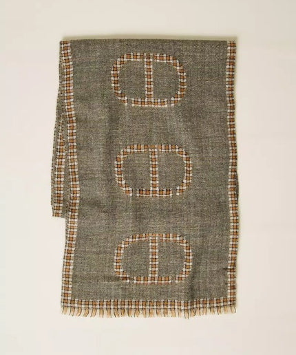 Stola jacquard con Oval T check - Piedi Folli