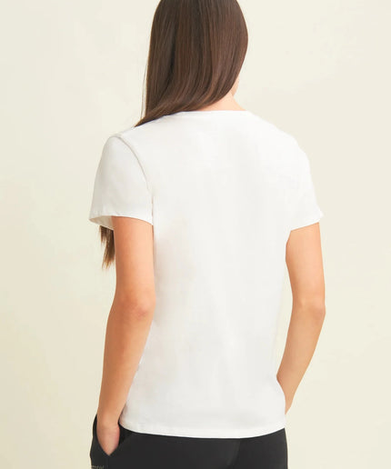 T-shirt con grafica “Enjoy the party” in strass - Piedi Folli