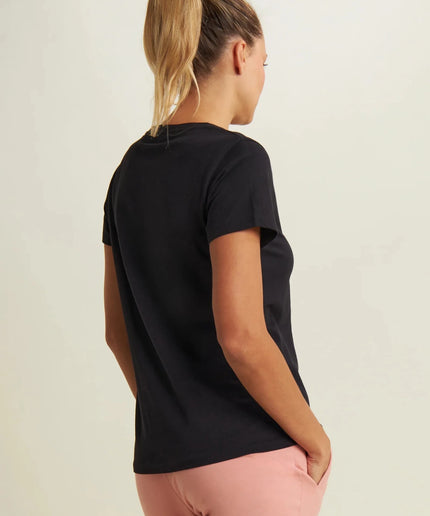 T-shirt con scritta Glamour in glitter - Piedi Folli