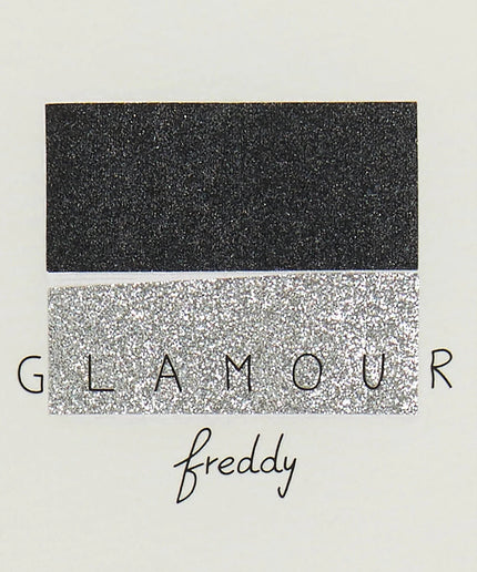 T-shirt con scritta Glamour in glitter - Piedi Folli