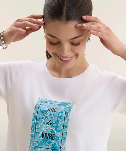 T-shirt con stampa colorata floreale - Piedi Folli