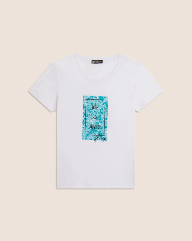 T-shirt con stampa colorata floreale - Piedi Folli