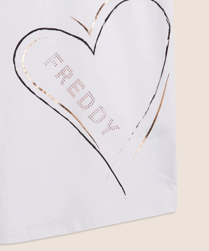 T-shirt reversibile con cuori e logo - Piedi Folli