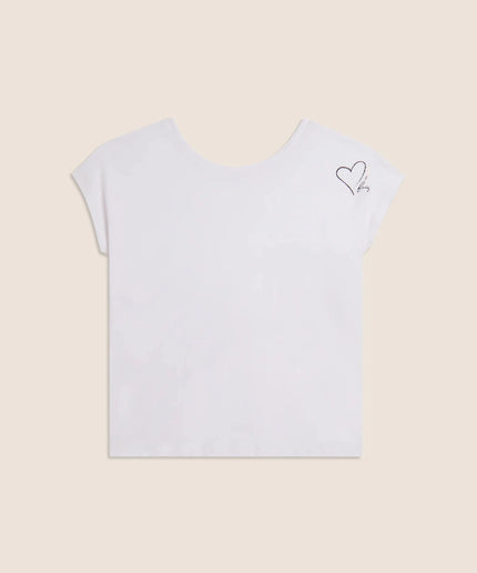 T-shirt reversibile con cuori e logo - Piedi Folli