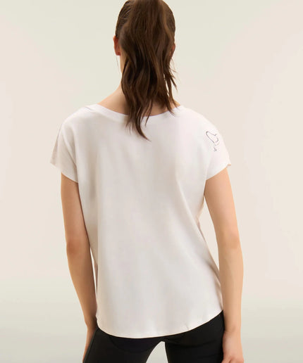 T-shirt reversibile con cuori e logo - Piedi Folli