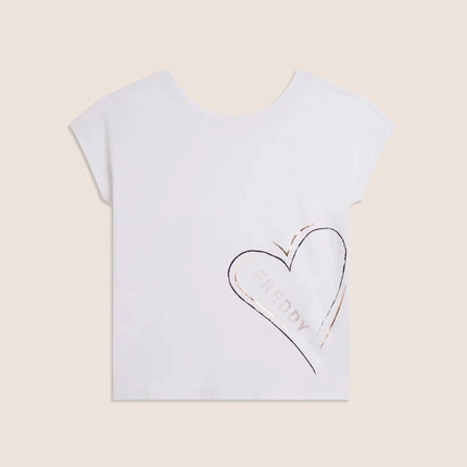 T-shirt reversibile con cuori e logo - Piedi Folli
