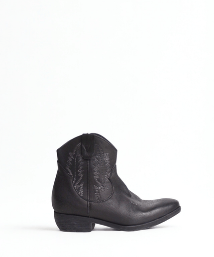 Texano in pelle nero - Piedi Folli