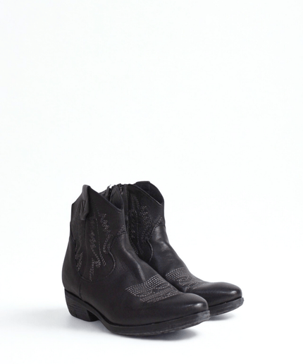 Texano in pelle nero - Piedi Folli