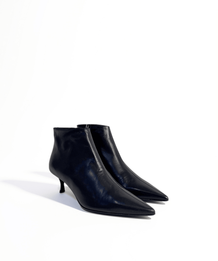 Tronchetto in Pelle nero - Piedi Folli