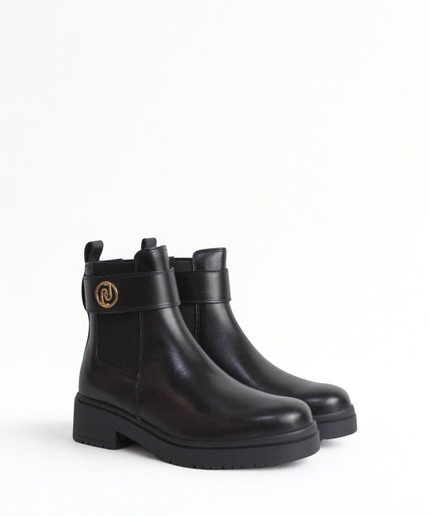 Tronchetto nero con logo oro - Piedi Folli